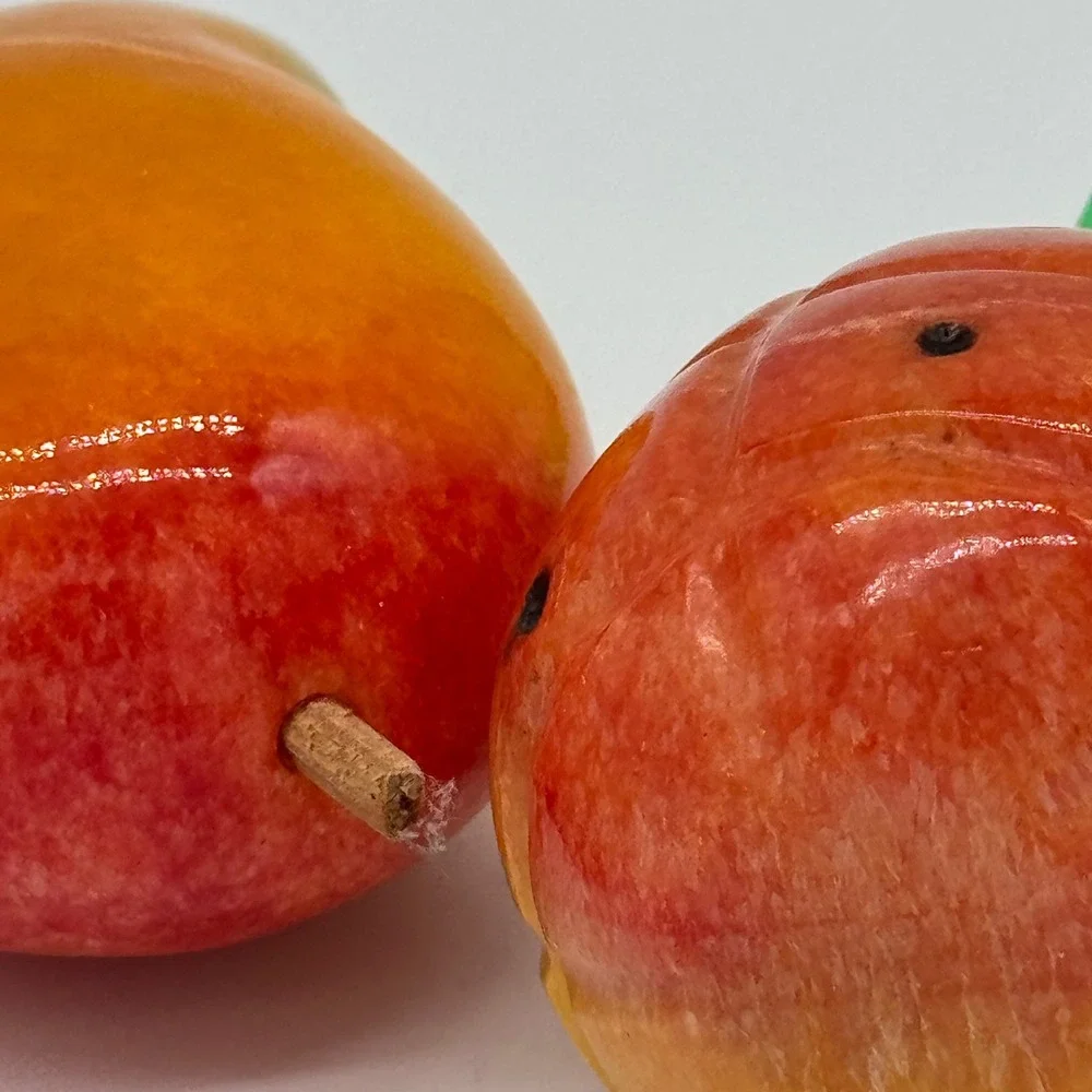 Vtg Italian Alabaster Stone Fruit Set Banana Watermelon Mango Pineapple Italy